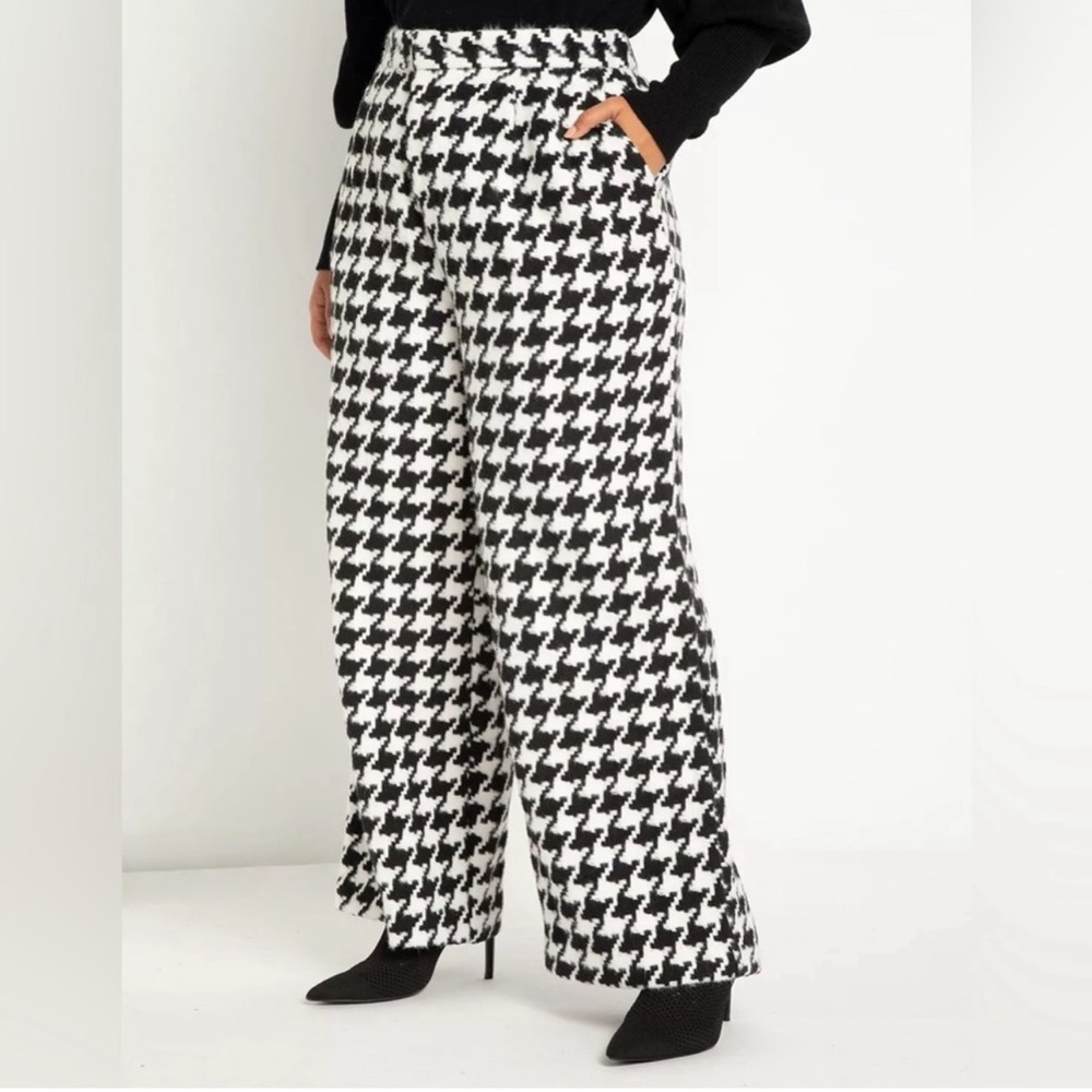 Eloquii Houndstooth Wide Leg Trouser 20